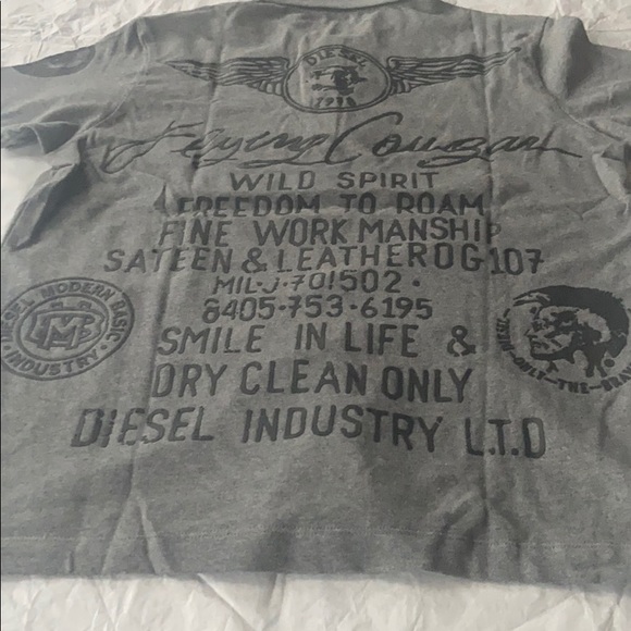 DIÉSEL POLO SHIRT GRAY  LARGE SIZE BRAND NEW - Picture 2 of 5